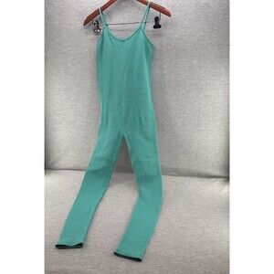 FCT BASICS - Women's Size XL Solid Seamless Green Strappy Ribbed Catsuit